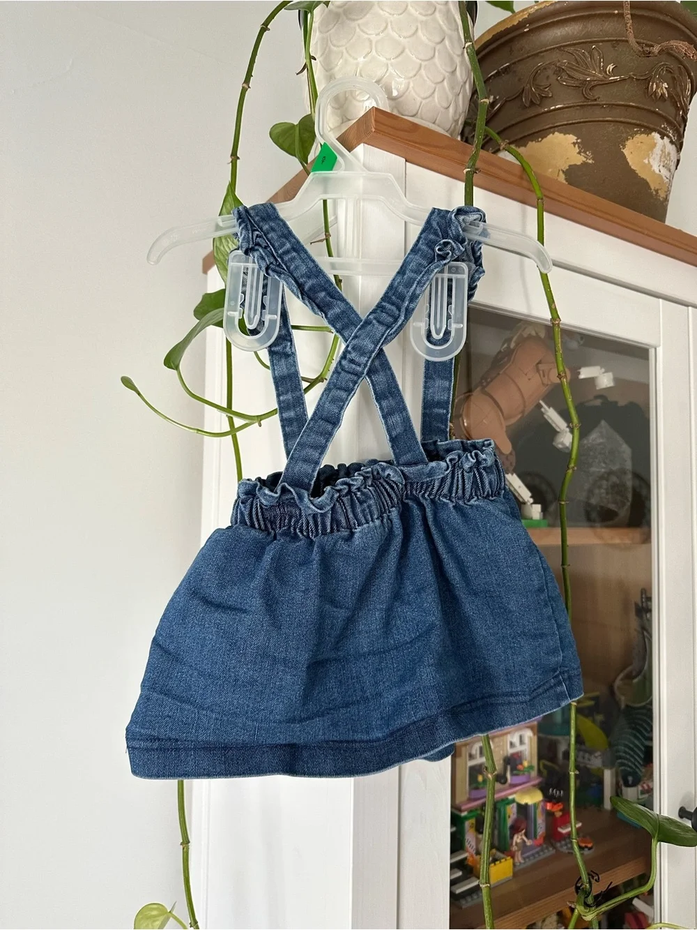 Carter's Blue Denim Suspender Skirt